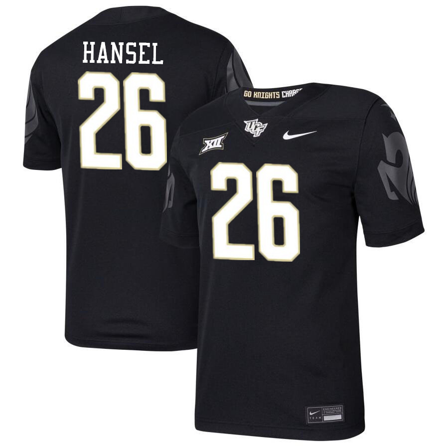 Men #26 Brock Hansel UCF Knights Big 12 Conference College Football Jerseys Stitched-Black